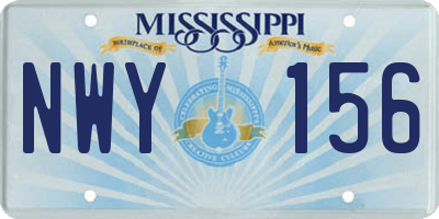 MS license plate NWY156