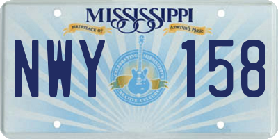 MS license plate NWY158