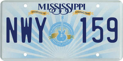 MS license plate NWY159