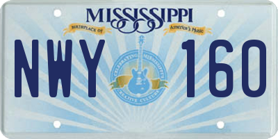 MS license plate NWY160