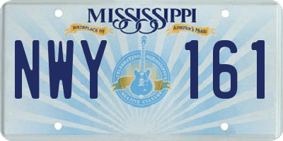 MS license plate NWY161