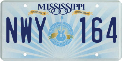 MS license plate NWY164