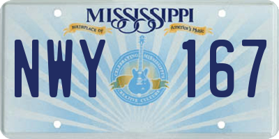 MS license plate NWY167