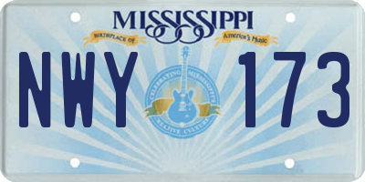 MS license plate NWY173