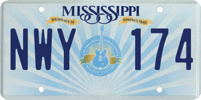 MS license plate NWY174