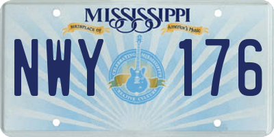 MS license plate NWY176