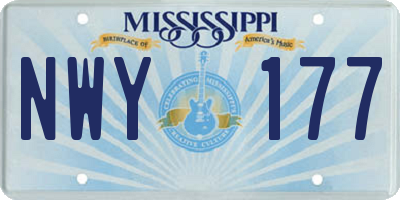 MS license plate NWY177
