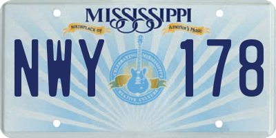 MS license plate NWY178