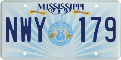 MS license plate NWY179