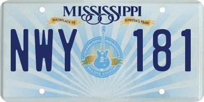 MS license plate NWY181