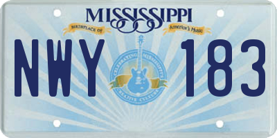 MS license plate NWY183