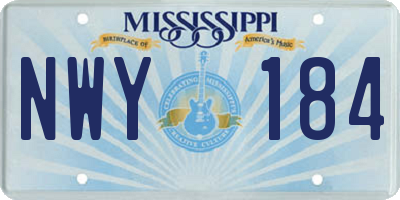 MS license plate NWY184