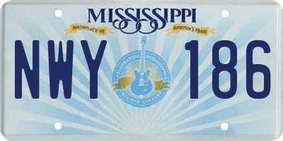 MS license plate NWY186