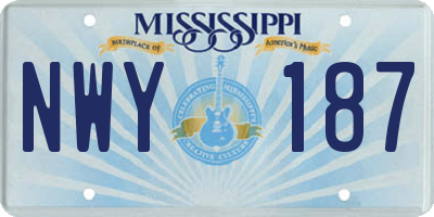 MS license plate NWY187