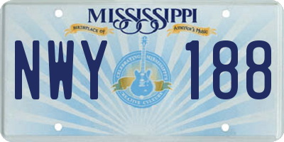 MS license plate NWY188
