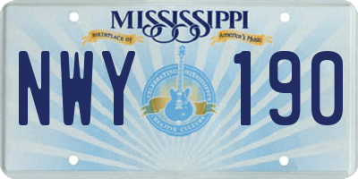 MS license plate NWY190