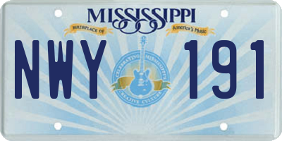 MS license plate NWY191