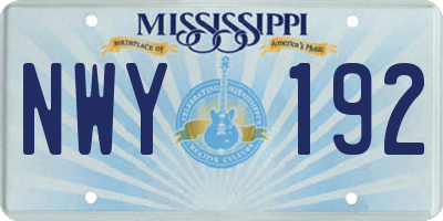 MS license plate NWY192