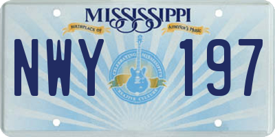 MS license plate NWY197