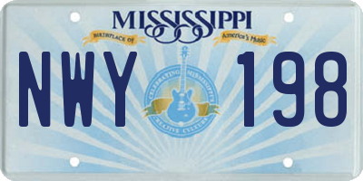MS license plate NWY198