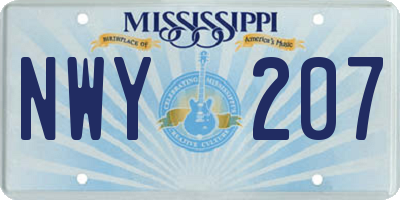 MS license plate NWY207