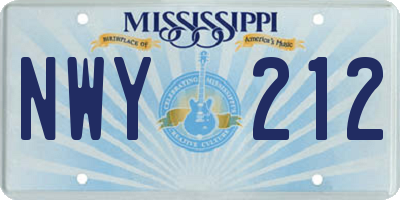 MS license plate NWY212