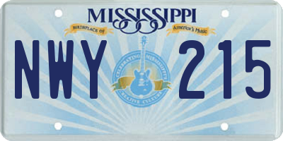 MS license plate NWY215