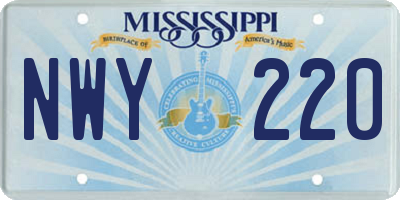 MS license plate NWY220