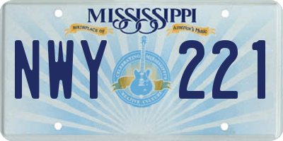 MS license plate NWY221
