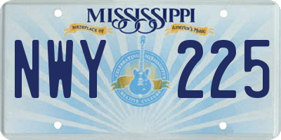 MS license plate NWY225