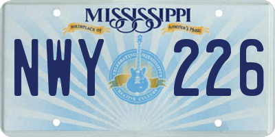 MS license plate NWY226