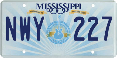 MS license plate NWY227