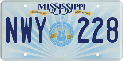 MS license plate NWY228