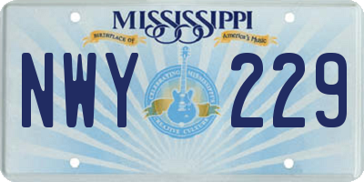 MS license plate NWY229