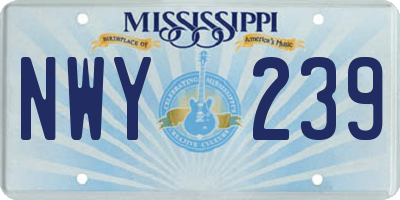 MS license plate NWY239