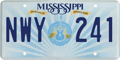 MS license plate NWY241