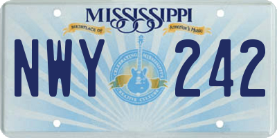 MS license plate NWY242