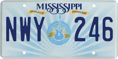 MS license plate NWY246