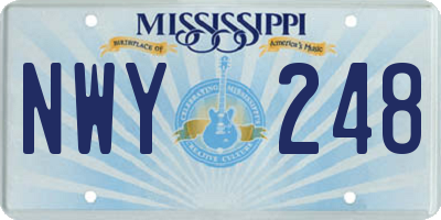 MS license plate NWY248