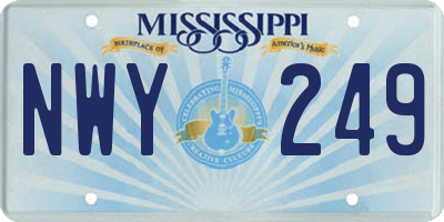 MS license plate NWY249