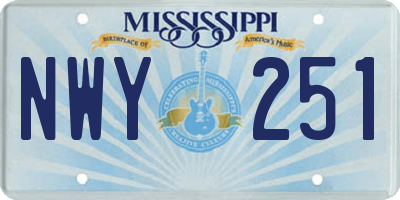 MS license plate NWY251