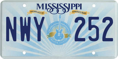 MS license plate NWY252