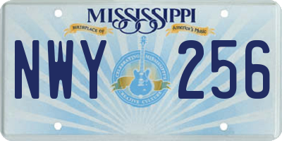 MS license plate NWY256