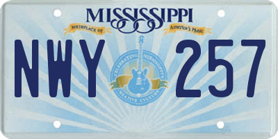 MS license plate NWY257
