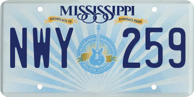 MS license plate NWY259