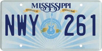 MS license plate NWY261
