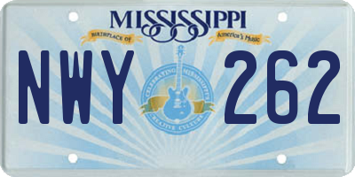 MS license plate NWY262