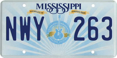 MS license plate NWY263