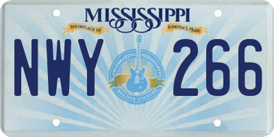 MS license plate NWY266