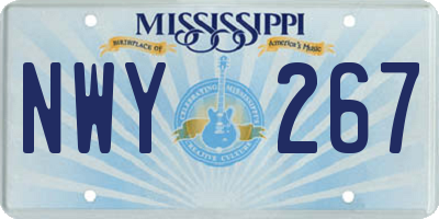 MS license plate NWY267